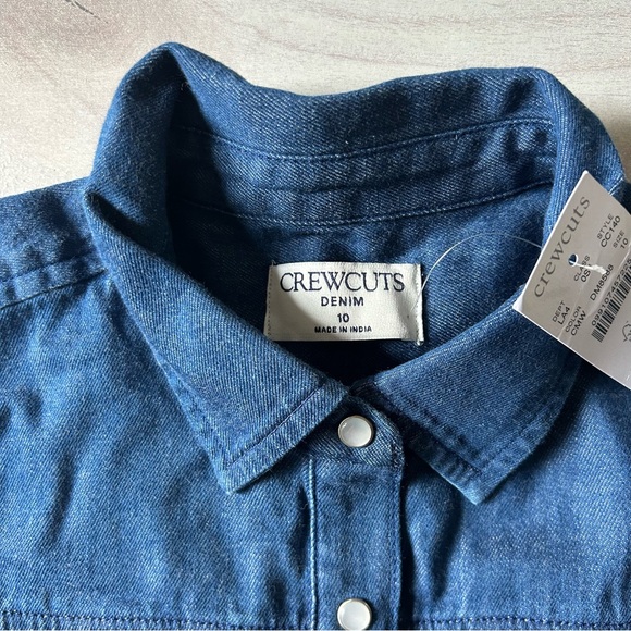 NWT Crewcuts Indigo Denim Snap Front Dress - Picture 3 of 6